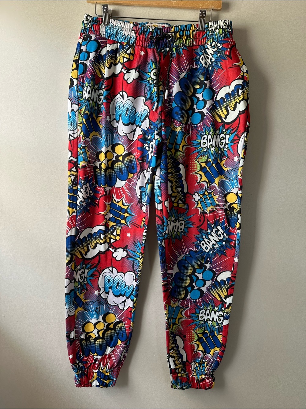 Oh Snap! By Drill Clothing Co. Novelty Comic Red Pop Art Jogger Pants Size L